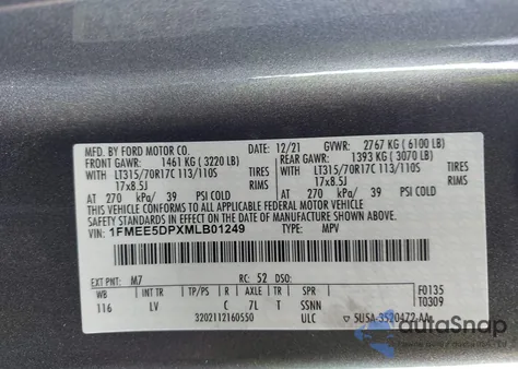 2021 Ford Bronco Big Bend from USA, damaged, VIN 1FMEE5DPXMLB01249